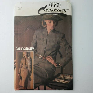 Simplicity Damen Muster Jacke Rock gefüttert Anzug UNGESCHNITTEN - Größe 10 - Bild 1 von 6