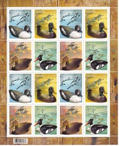 Canada 2006 #2163-6 " Duck Decoys " Inscription Sheet of 16 MNH VF - Bild 1 von 1