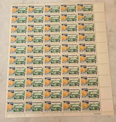 US Stamps Scott 1150 - 1960 Water Conservation - 4c - Sheet of 50 - PB - MNH - Image 1 of 2