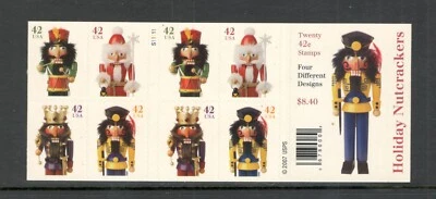 Sc # 4360-4363 (4363b) ~ Booklet of 20 ~ 42 cent Holiday Nutcrackers - Image 1 of 2