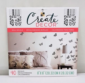 DCWV Crea Decor Adesivi Murali Rimovibili 8" x 8" Farfalla, Include 40 Decalcomanie - Foto 1 di 6