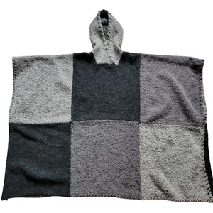 J.jill Damen Poncho Cape Einheitsgröße Mehrfarbig Strukturiert Noppen Wolle Nylon Mischung Kapuze - Bild 1 von 15