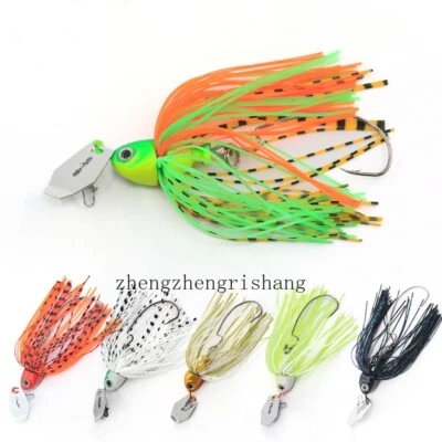 5 peças iscas de pesca isca giratória cabeça gabaritos saias de borracha isca giratória lúcio 12g-20g - Imagem 1 de 4