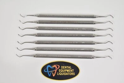 SEVEN Hu-Friedy Dental Curettes # SC13/14 Double Ended with #2 Handles - Image 1 of 4