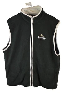 GUINNESS Black Fleece Gilet Chest size 48" Mens Full Zip Vest Casual Outdoors - Picture 1 of 8