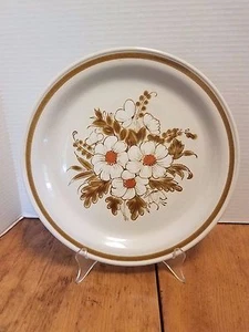 Plato de 10" de gres flores secas de madera de montaña moderno de mediados de siglo JAPÓN - Imagen 1 de 4