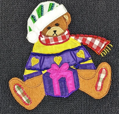 Cascanueces Suéter Chaleco Mujer M Navidad Oso de Peluche Negro Rojo De Colección Foto 1 de 4