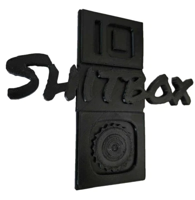 (2) 1981 - 1987 Chevy C10 K10 Truck Fender SHITBOX Emblem Badge Matte Black 2pk. - Image 1 of 3