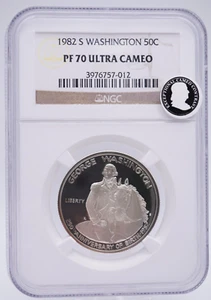 1982-S Washington 50c Half Dollar Commemorative NGC PF 70 Ultra Cameo - C289 - Picture 1 of 4