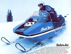 1974 Sno-jet SabreJet 440 Snowmobile SLED Poster 24 X 24 Inch SWEET! - Picture 1 of 2
