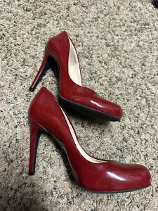 Jessica Simpson Womens Parisah Classic Pump Heels Size 8 Red Patent Leather