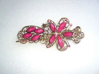 Pinzas para el cabello con horquilla de cristal con diamantes de imitación elegantes con flores Foto 1 de 4