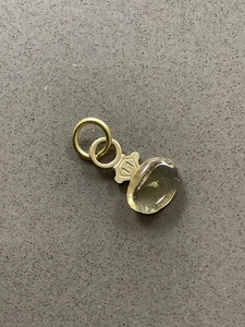 Antik Natur Citrin Oval Cabochon Mini Taschenuhr Schlüssel Anhänger Charm Anhänger - Bild 1 von 5