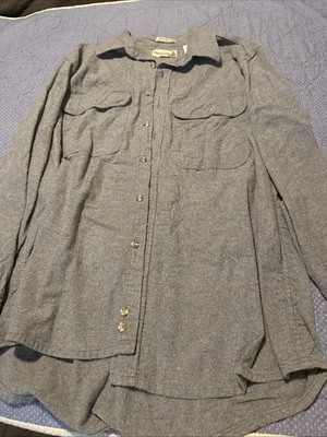 Camisa Fieldmaster Para Hombre Franela Abotonada Gris Grande Manga Larga Bolsillos en el Pecho Foto 1 de 3
