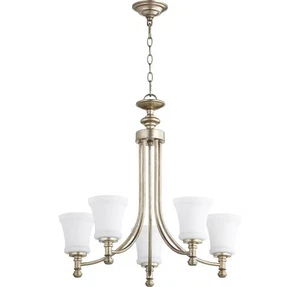 Quorum 6122-5-60 Rossington 25" 5-Light Chandelier in Aged Silver Leaf - Picture 1 of 2