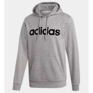 Adidas Damen Solid Linear Logo Grafik Fleece Pullover Hoodie Größe 4XL grau neu mit Etikett - Bild 1 von 5