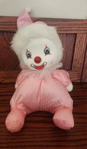 Vintage Musical Wind Clown Puppe rosa und weiß getestet und funktionsfähig 1991 - Bild 1 von 5
