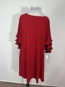 Gabby Skye Women’s Red Color 3/4 Sleeve Dress Size 14W - Picture 1 of 9