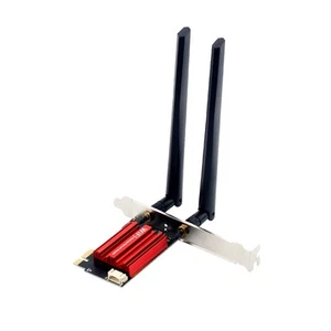 2X(Wifi 6E AX210 PCIE Wifi Adapter 5400Mbps Ethernet Card BT 5.3 2.4G/5G8342 - Afbeelding 1 van 7