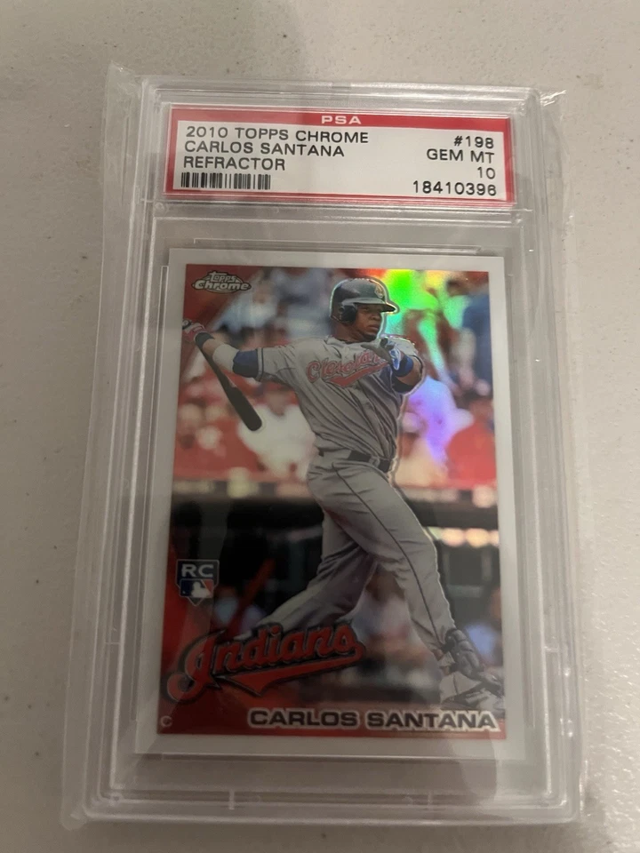 2010 Topps Chrome - Carlos Santana #198 PSA 10 - Image 1 of 1