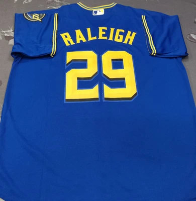 Cal Raleigh #29 Mariners City Royal Cool Base Sewn Stitched Jersey. - Image 1 of 4