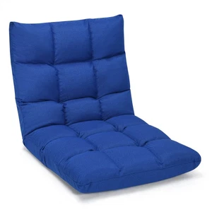 Adjustable 14-Position Floor Chair Folding Lazy Gaming Sofa Lounge Chair Blue - Picture 1 of 12