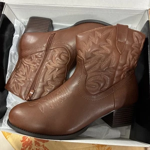 Botines de vaquero marrón tórrido con cremallera al tobillo imitación cuero talla para mujer 11,5 - Imagen 1 de 5