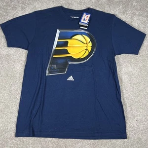Indiana Pacers Adidas NBA Shirt Herren Large blau Grafik T-Shirt Go-To Baumwolle neu mit Etikett - Bild 1 von 8