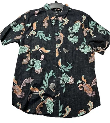 Billabong Sundays Men's Large Short Sleeve Floral Cotton Blend Shirt (R1) - Image 1 of 4