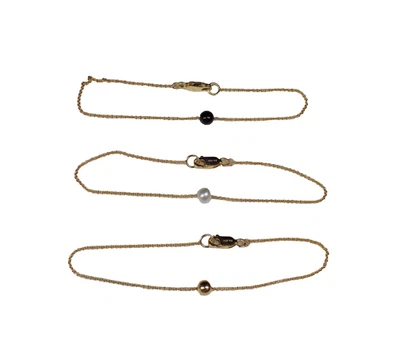 Juego de Pulsera Giani Bernini Vermeil Plata de Ley 925 Perla de Ónix Minimalista Foto 1 de 4