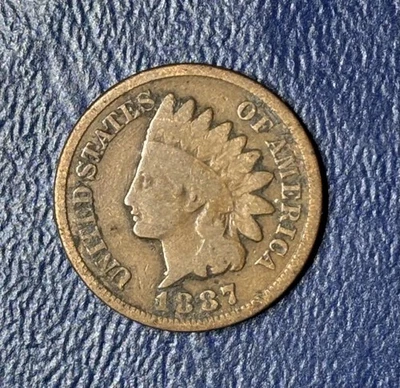 1887 Indian Head Penny Cent, Bronze, Circulated - Image 1 of 2