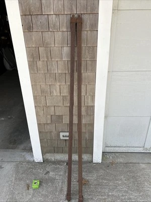 Antique BED RAILS Cast Iron Rare Oval Tapered Pins Twin Full Size bedframe metal - Image 1 of 4