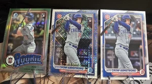 Pete Crow-Armstrong 2024 Topps Chrome Mojo Paper And Roy Lot RC Rookie Cubs - Picture 1 of 1