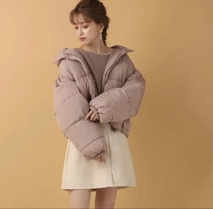 Öko Daunenjacke beige neu mit Etikett verstellbarer Saum warme Oberbekleidung - Bild 1 von 6