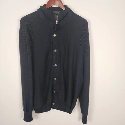 Chaqueta Carbon 2 Cobalto Para Hombre Grande Tejida con Cable Cremallera Completa Forrada Peso Pesado Negra Foto 1 de 4