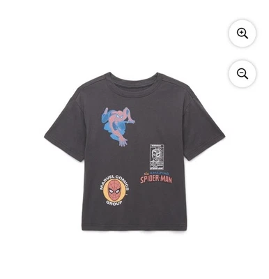 Camiseta Spider-Man masculina cinza tamanho médio 8 frente traseira gráfica manga curta - Imagem 1 de 4