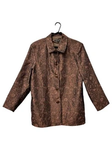 Like New SANRO Women's Vintage Floral Coat, Chocolate Brown, AU14 - Picture 1 of 4