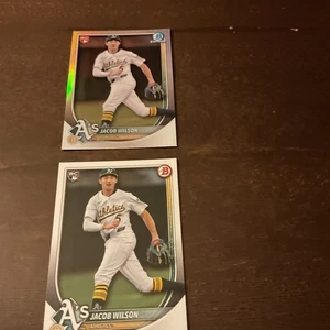Tarjeta común y redención roja Jacob Wilson novato Oakland cromo Bowman 2025 - Imagen 1 de 8