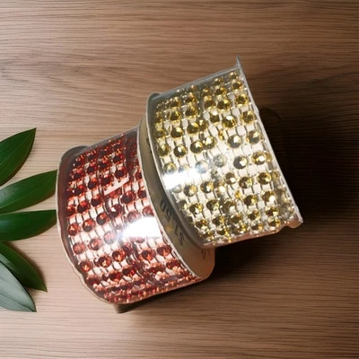 Faux Crystal Adhesive Trim, 3/8" x 3yd Red & Gold 2 Rolls - Image 1 of 4