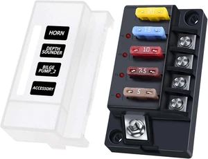 12V Sicherungsblock, 4 Stromkreise Wasserdicht Marine Sicherung Panel Relaiskasten Kit mit LED I - Bild 1 von 12