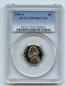 1999 S 5C Jefferson Nickel PCGS PR70DCAM - Picture 1 of 1