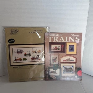 Antique & Highballin' Trains Counted Cross Stitch Kit Something Special Candamar - Picture 1 of 7