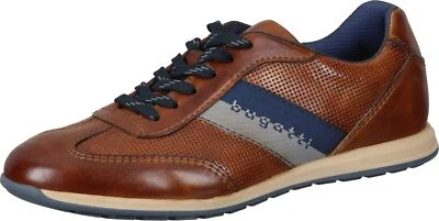 Bugatti Herren Echtleder Sneaker cognac / navy