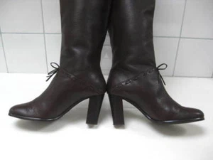 BOTAS victorianas retro de cuero 5 steampunk hasta la rodilla damas marrones lazos CARVELA - Imagen 1 de 11