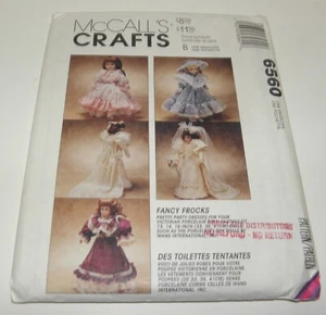 McCall's Crafts 6560 Sewing Pattern Fancy Frocks Doll Clothes 13-14-16"    Uncut - Picture 1 of 2