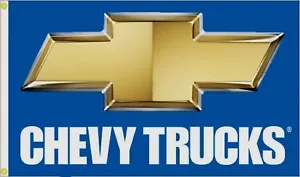 Chevy Trucks Premium Flag 3' x 5' Blue & Gold Bowtie Auto Banner (USA Seller) - Picture 1 of 3