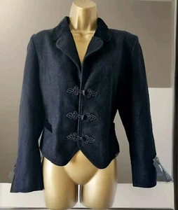 Giesswein Austrian vintage new , wool , black cropped jacket siz10/12 UK - Picture 1 of 12