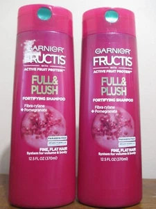 Lotto di 2 shampoo fortificante Garnier Fructis completo e peluche per capelli piatti fini 12 oz - Foto 1 di 1