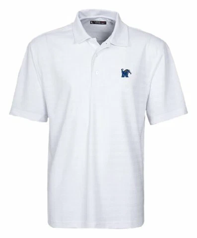 NCAA Men's Memphis Tigers Short Sleeve Solid Texture Stripe Polo (White, Small) Cover