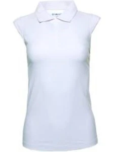 NWT IBKUL Solid WHITE Sleeveless Polo Golf Tennis Shirt Top S M L & XXL - Picture 1 of 1